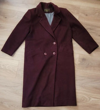 Vintage Kristen Blake Petite 100% Wool Coat, Burgundy, Uk Size 8 (slim)
