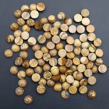 50pcs 10mm Round CAB CABOCHON Natural Picture Stone Round Stone Beads No Holes