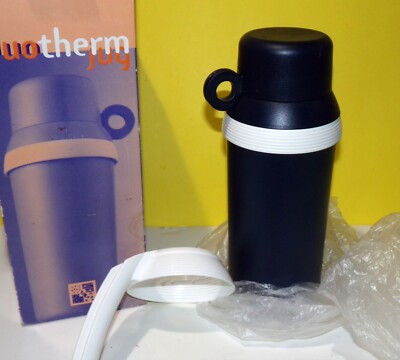 New Tupperware Duotherm Jug Insulated Thermos Hot Cold Dark Blue & White
