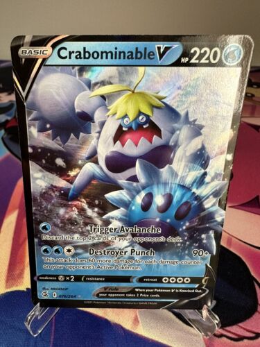 Pokémon TCG Crabominable V Fusion Strike 076/264 Holo Ultra Rare NM - Picture 1 of 4