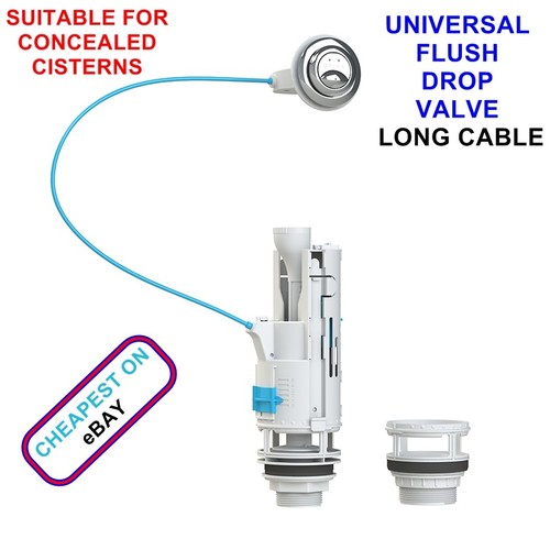 UNIVERSAL DUAL FLUSH DROP VALVE FOR CONCEALED CISTERN TOILET 570mm LONG