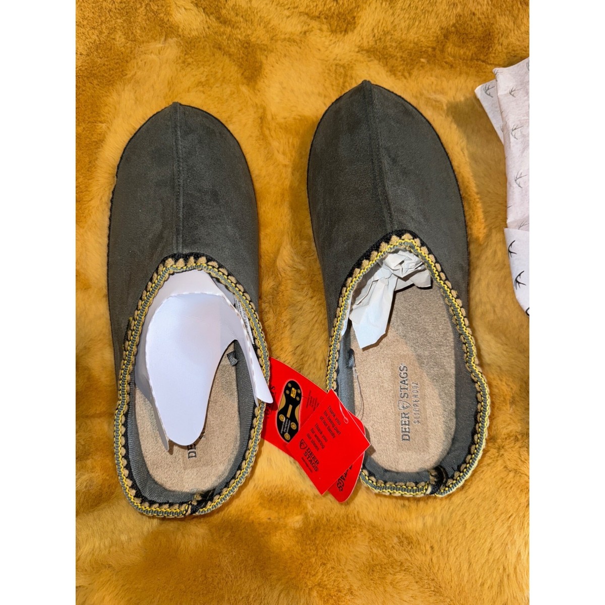 Deer Stags Men\'s Grey Microsuede Wherever Indoor/Outdoor Clog Slipper Size 8M Deer Stags Slippers for Men for sale | eBay main image 3