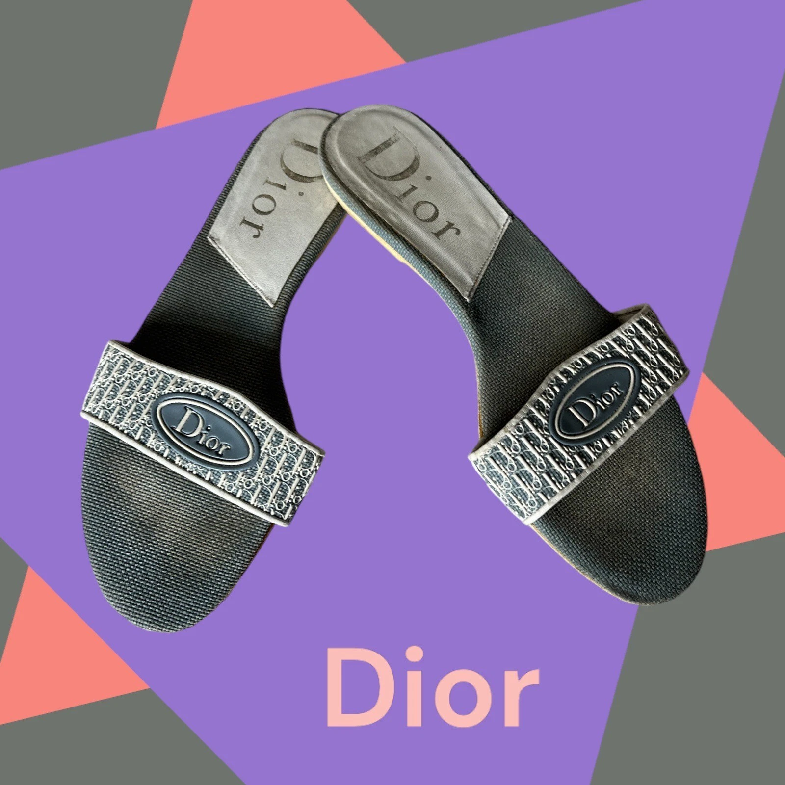 Chaussures plates CHRISTIAN DIOR BLEU GRIS 6,5