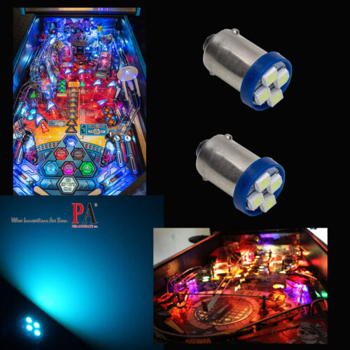 10x 6.3V #44 #47 #1847 BA9S 4 SMD LED Pinball Machine Light Bulb Ice Blue P3 - Picture 4 of 5