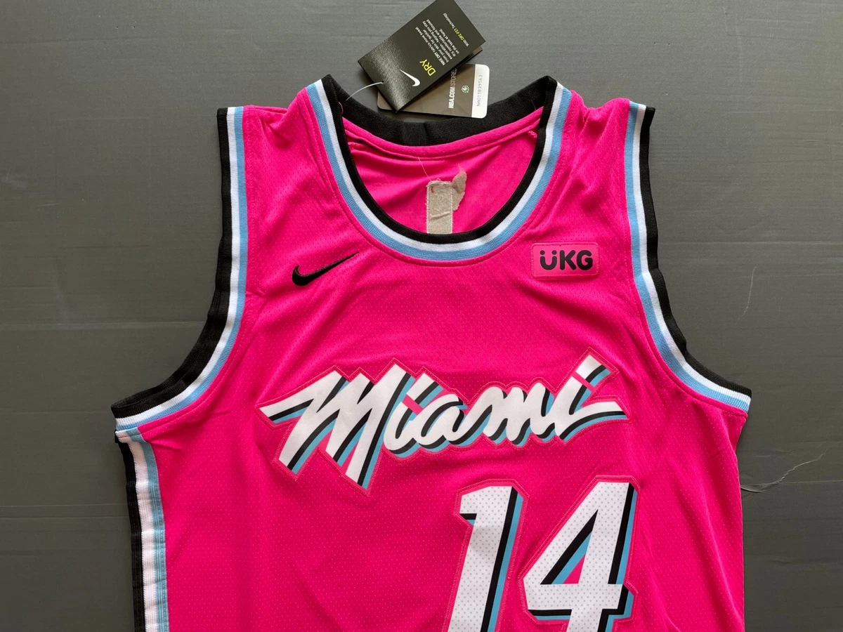 Édition de la ville Tyler Herro #14 Miami Heat Maillot de Basket Cousu Rose