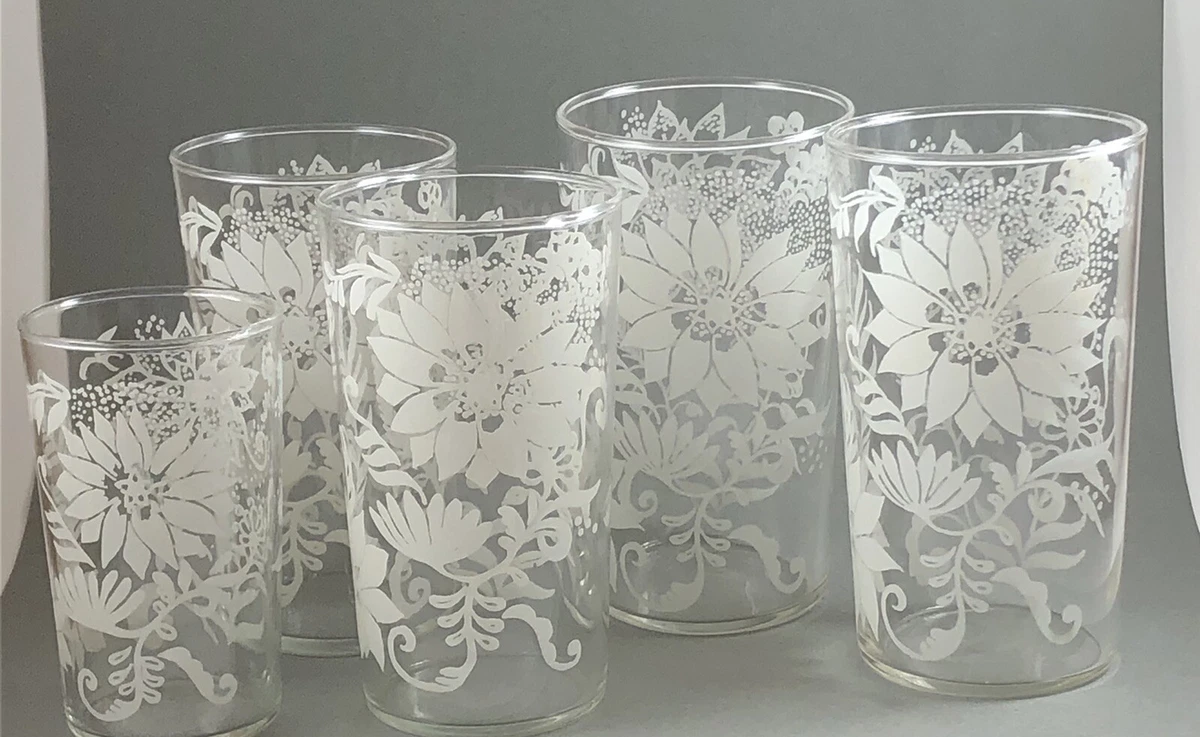 Glass Tumbler | White Floral