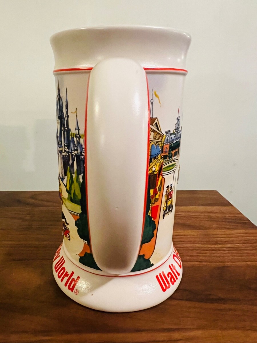 Vintage Walt Disney World 3-D Raised Beer Stein Mug Magic Kingdom
