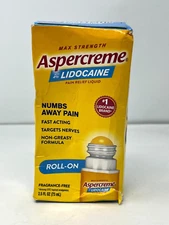 Max Strength Aspercreme Pain Relieving 4% LIDOCAINE ROLL ON 2.5oz 09/2025