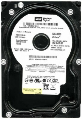 FESTPLATTE WESTERN DIGITAL CAVIAR WD400BD 40GB SATA 7200U/min 2MB 3.5'' Zoll