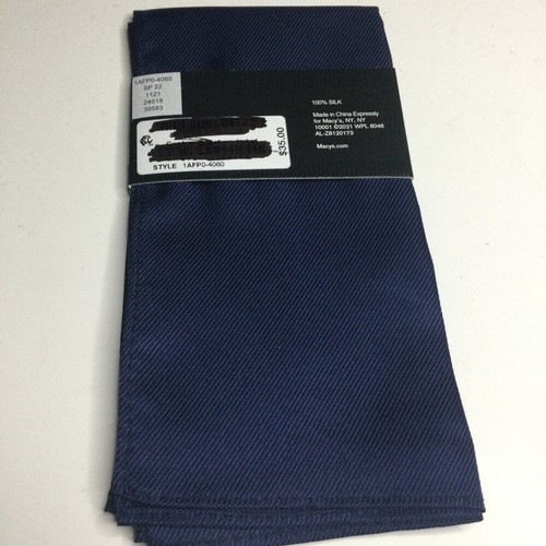 ALFANI TASCHINO SETA QUADRATO BLU NUOVO CON ETICHETTA 12” x 12” - Foto 4 di 6