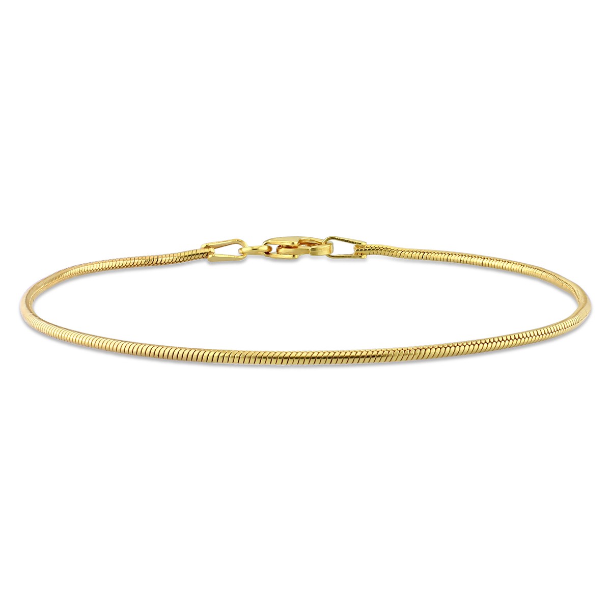 Amour 18k Yellow Gold Plated Sterling Silver Snake Chain Anklet 
