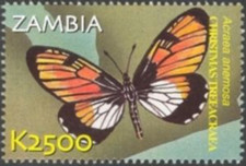Zambia #SG896d MNH 2002 Butterflies Broad Bordered Acraea 990d