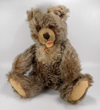 Steiff Zotty Bear 15" Large Caramel Mohair Antique Glass Eyes 1950's Chest Tag