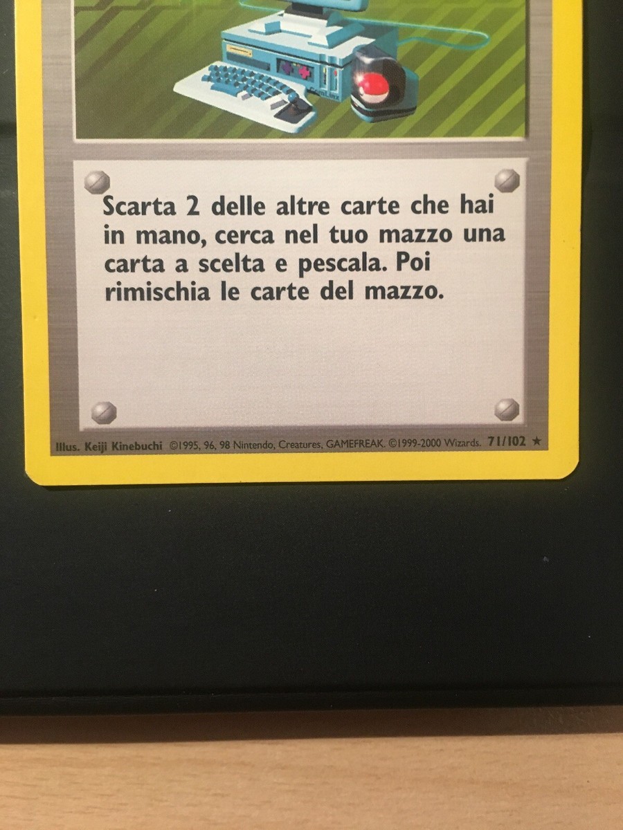Carta Pokemon Addestramento Ricerca Computerizzata Trainer Set Base 71/102  ITA