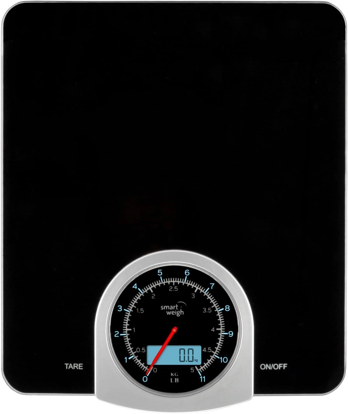 Digital Kitchen Scale with Digital and Mechanical Display, 5kg - Black