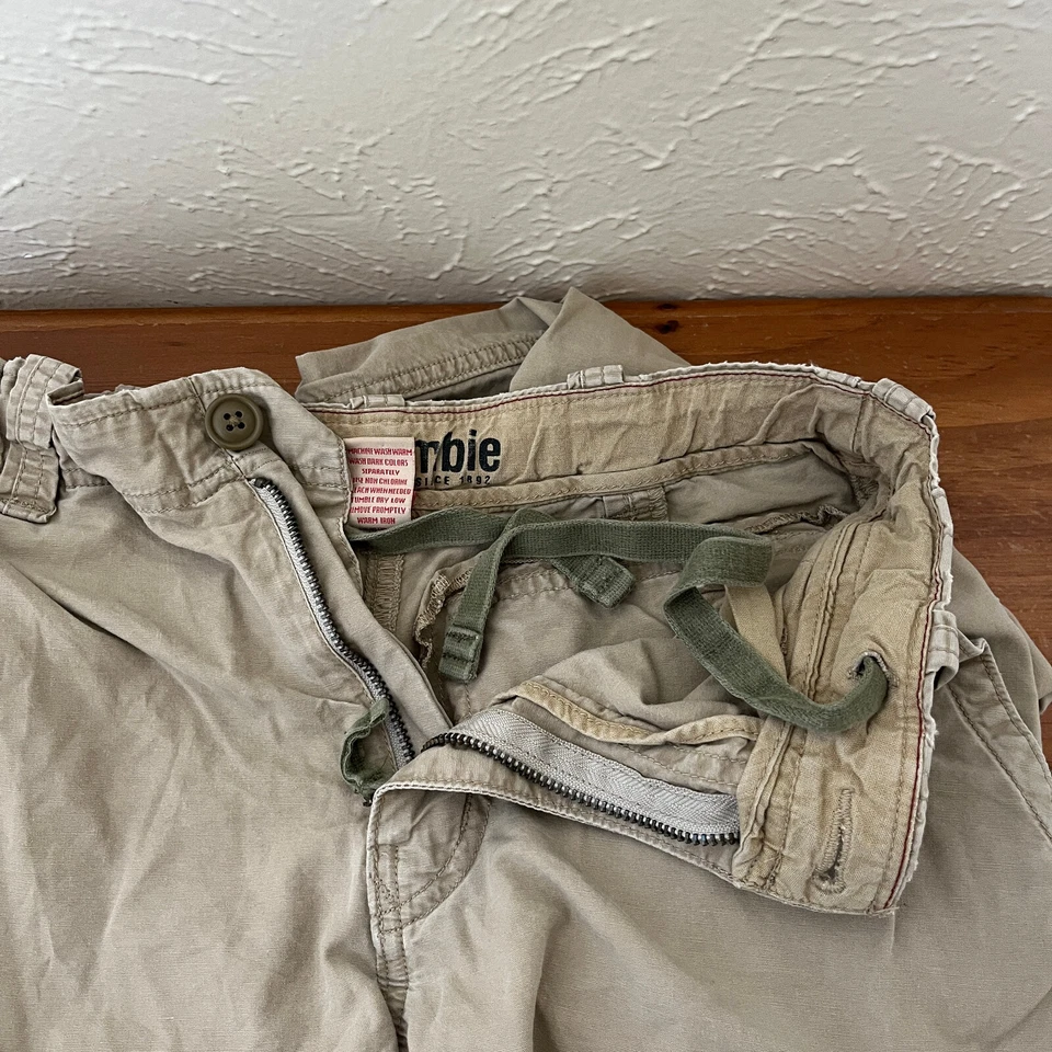 Abercrombie & Fitch Pants Youth L 28x25 Beige Cargo Drawstring MAB-1602 - Image 4 of 4