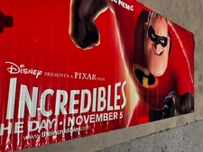 The Incredibles 2004 Original Vinyl Banner 5'x12' HUGE Movie Poster