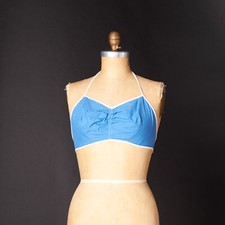 Vintage 1960s Bathing Bikini Crop Halter Top
