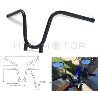 7/8 XS650 Bootlegger Handlebar chopper bobber hardtail ape For yamaha tx650 Blac