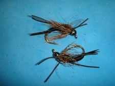 FLY FISHING FLIES - Black HOT-HEAD JUMBO JOHN STONE NYMPH size #6 (6 pcs.)