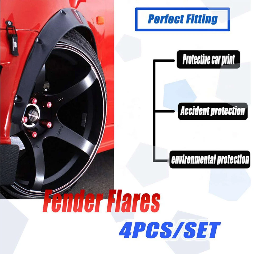 4* 3.5" Fender Flares Extra Wide Kits Wheel Arches Black For Mazda B1600 B2200 - Image 2 of 4