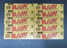 10 Packs Raw Classic King Size Slim Natural Unrefined Rolling Papers 