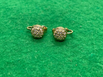 CHRISTIAN DIOR VINTAGE GEBRAUCHT PAAR OHRRINGE SET GOLDFARBEN GEBRAUCHT VINTAGE