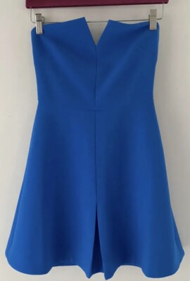 Likely Strapless Mini Party Dress Blue V-neck Sexy Party A-line  Size 2