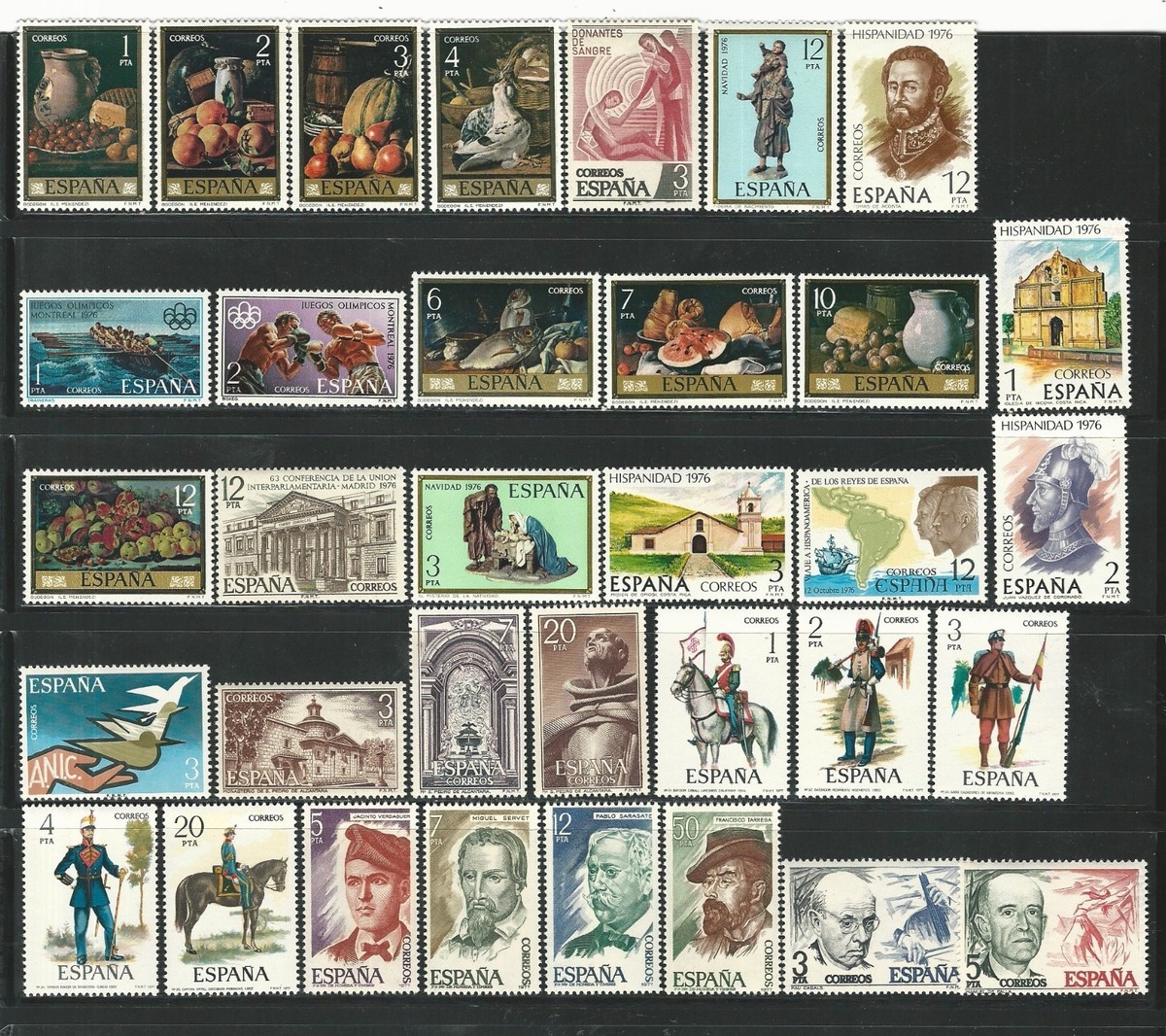 Spain: 1975; to 1977 in Between, lot 78 different stamps, complete  display picture 1