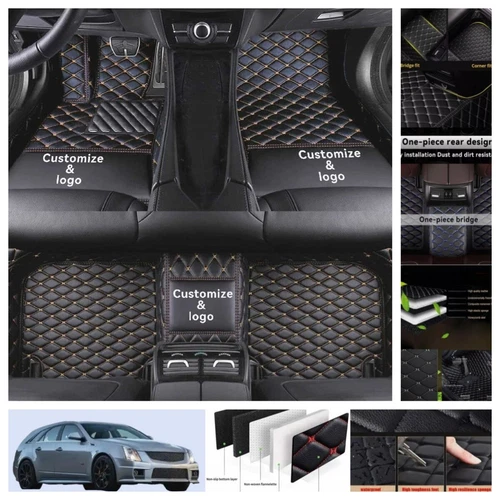 For Cadillac CTS Wagon 2010-2014 Car Floor Mats PU Leather Waterproof Carpets - Imagen 7 de 44