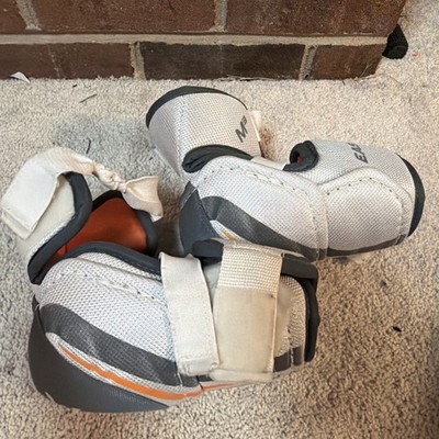 Easton M3 JR Padded Adjustable Ice Hockey Elbow Pads Gray White Orange Black