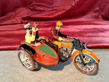 Altes Motorrad Beiwagen I-804 PH Blechspielzeug Spielzeug Vintage (6372)