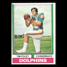 Tim Foley #38 1974 Topps Miami Dolphins Football Card NFL NM