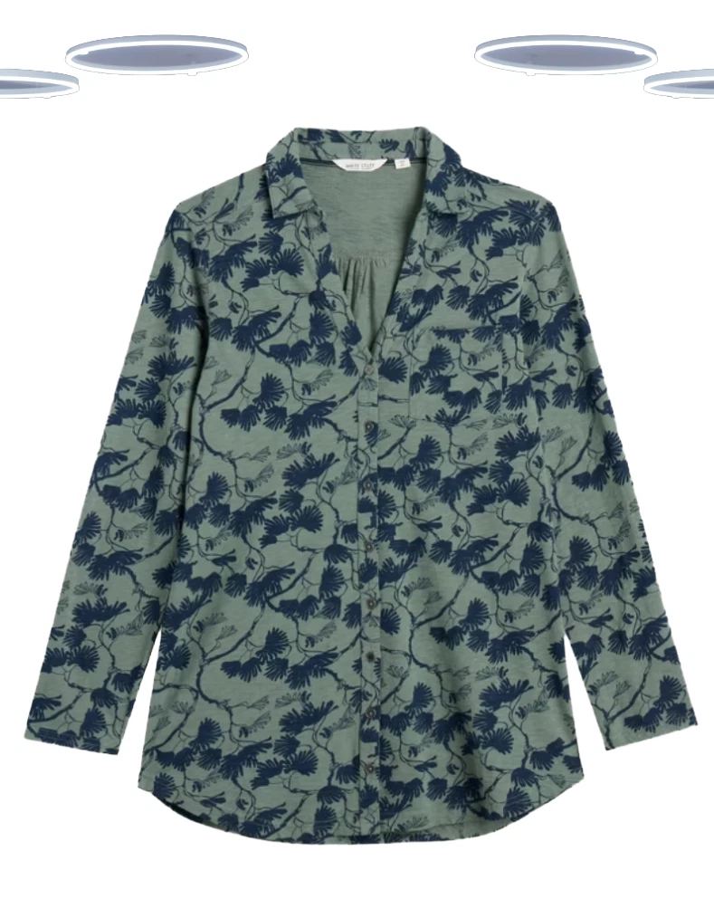 Ex White Stuff Women's Shirt - Long Sleeve Longline Anne Floral Print Green Mix
Opens in a new windo