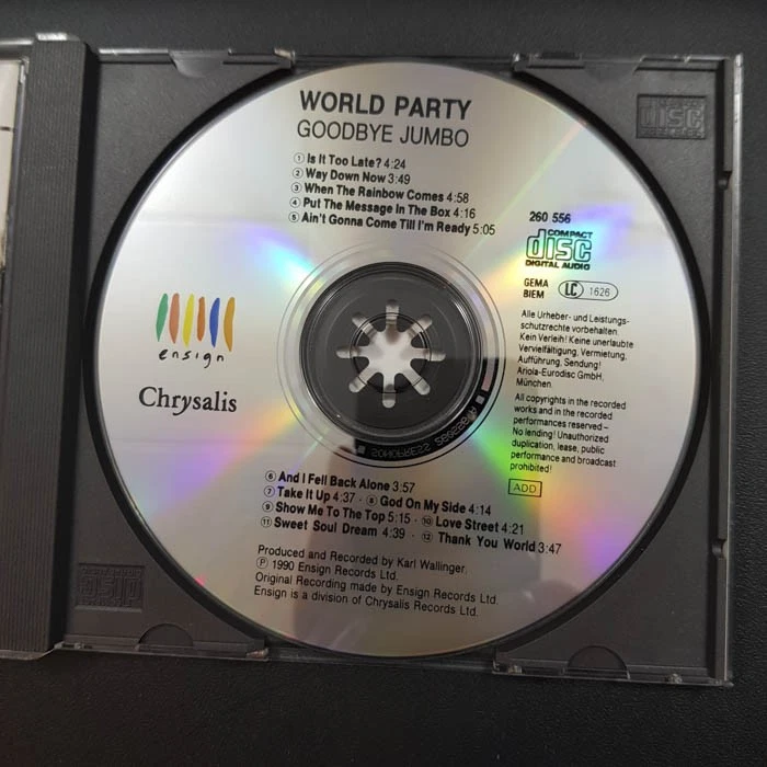 WORLD PARTY Goodbye Jumbo SONO EX/EX(CD) - Bild 3 von 4