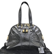 Borsa a tracolla YVES SAINT LAURENT Medium Muse pelle verniciata nera GHW 71TA627