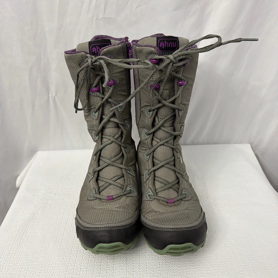 Botas de inverno femininas Ahnu tamanho 9 Sugar Bowl Northridge Vibram cinza impermeável - Imagem 3 de 4