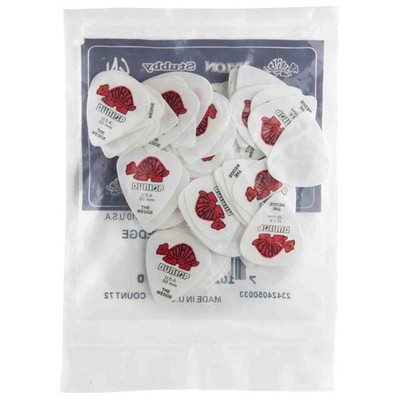 Dunlop Tortex Wedge Guitar Picks - White and Red - .50mm Gauge - 72 Pack