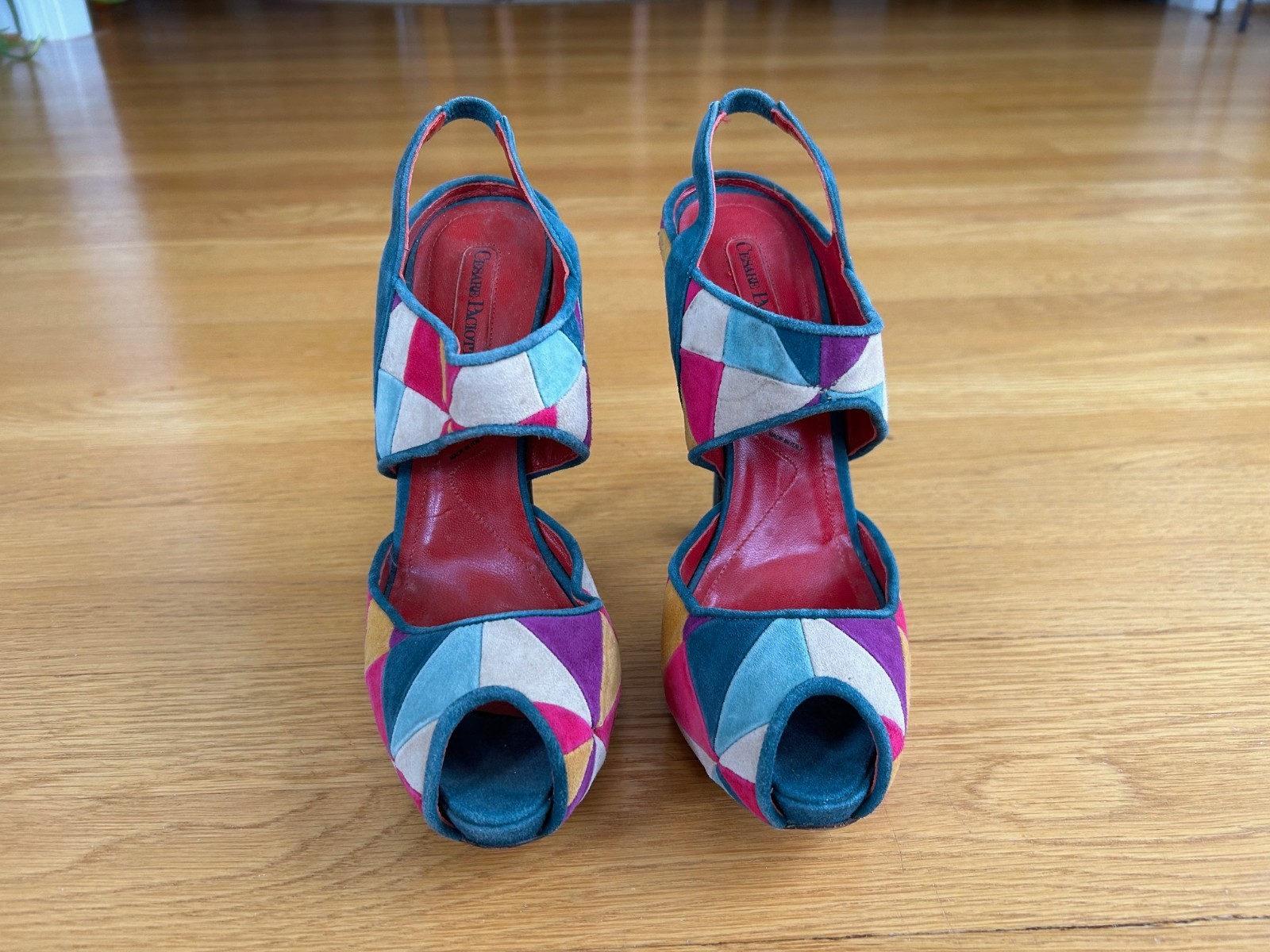 CESARE PACIOTTI Multi-Colors Patchwork Suede Plat… - image 7