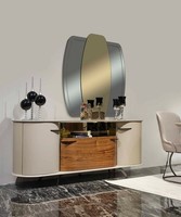 Designer Sideboard Spiegel Design MöBel Konsole Holz Kommode 2Tlg.