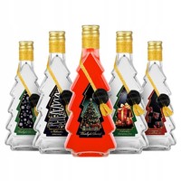 5X Choinka-Flaschen 500Ml Festlich Verziert Flaschen FüR Feiertage LiköR Wein