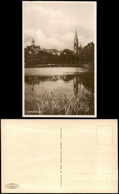 Ansichtskarte Geringswalde Stadt über den Teich gesehen 1927
