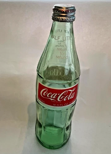 Vintage Coca-Cola 16.9 oz Green Glass Bottle Return for Refund Montgomery AL
