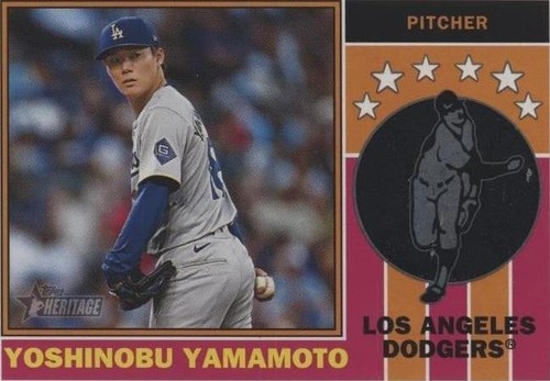 2025 Topps Heritage #76PI-18 Yoshinobu Yamamoto Dodgers | eBay