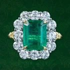 Art Deco 4.50.Ct Natural Emerald Antique Vintage Wedding Ring gold Finish Silver