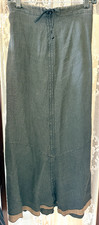 Cynthia Ashby Dark Brown Linen A-Line Tie Waist Maxi Skirt One Size