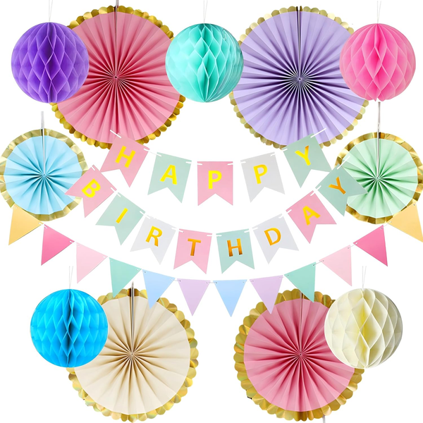 Pastell Geburtstagsdeko Wiederverwendbare, Macaron Kindergeburtstag Party Deko M-image