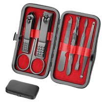 7PCS Stainless Steel Manicure Pedicure Set Nail Clipper Kit Travel Case