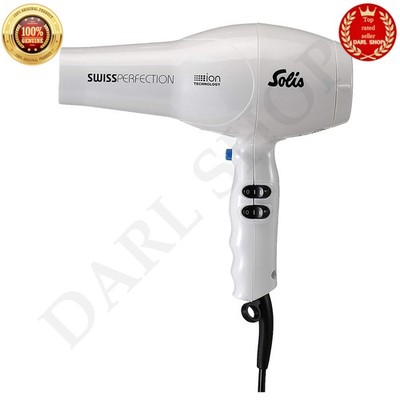 SOLIS Professional Swiss Perfection Hair Dryer White SD440W Ion Technology 100V