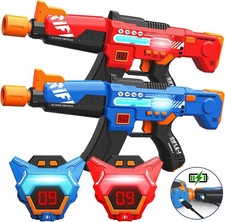 Rechargeable Laser Tag Guns Toys Set of 2 with LED Digital Multi-Functional Vest